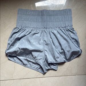 Free People Gray Athletic Shorts Moisture-Wicking Elastic Waistband